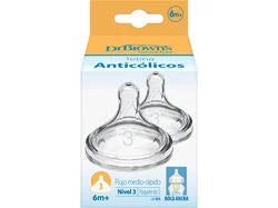 Dr. Browns Tetina Silicone Boca Larga Nível 3 x 2 Unidades +6 Meses