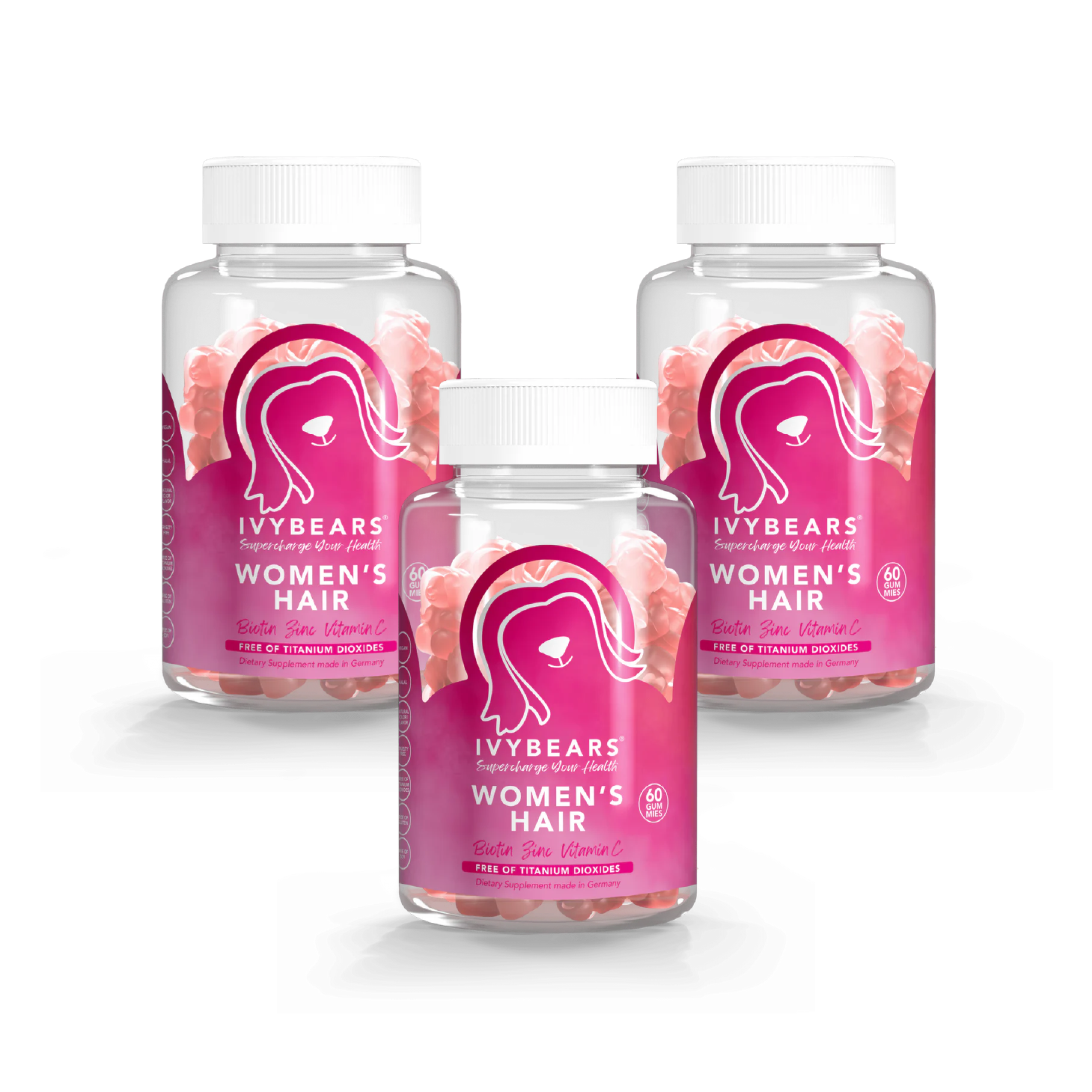 Ivybears Womens Hair Vitamins 60 Gomas x 3 Unidades