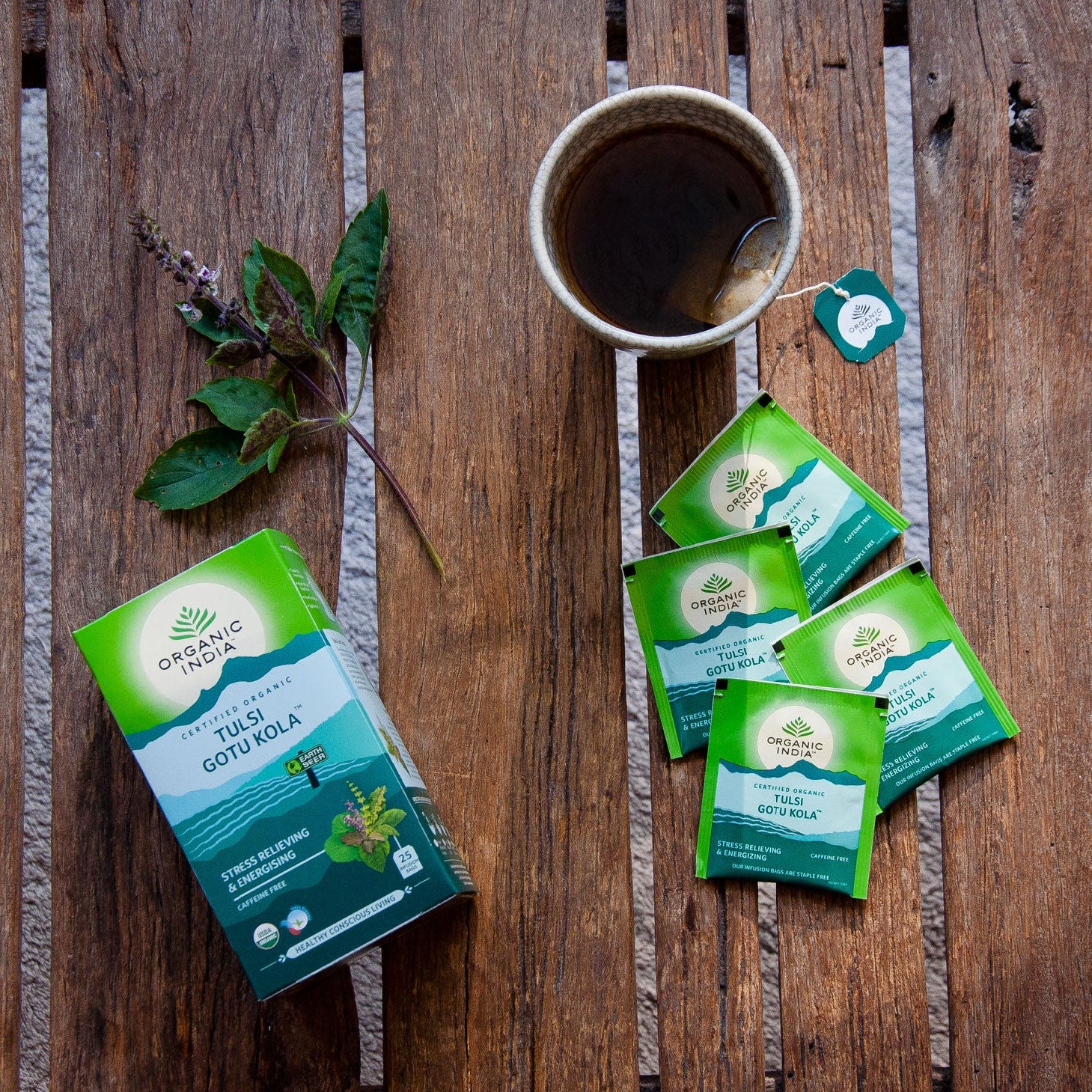 Organic India Tulsi Gotu Kola 25 Sobres