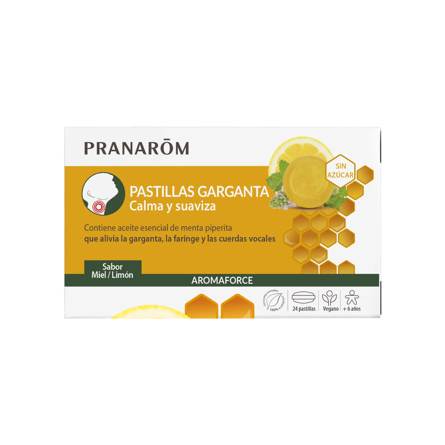 Pranarom Aromaforce Pastilhas Garganta Limão e Mel 21 Pastilhas