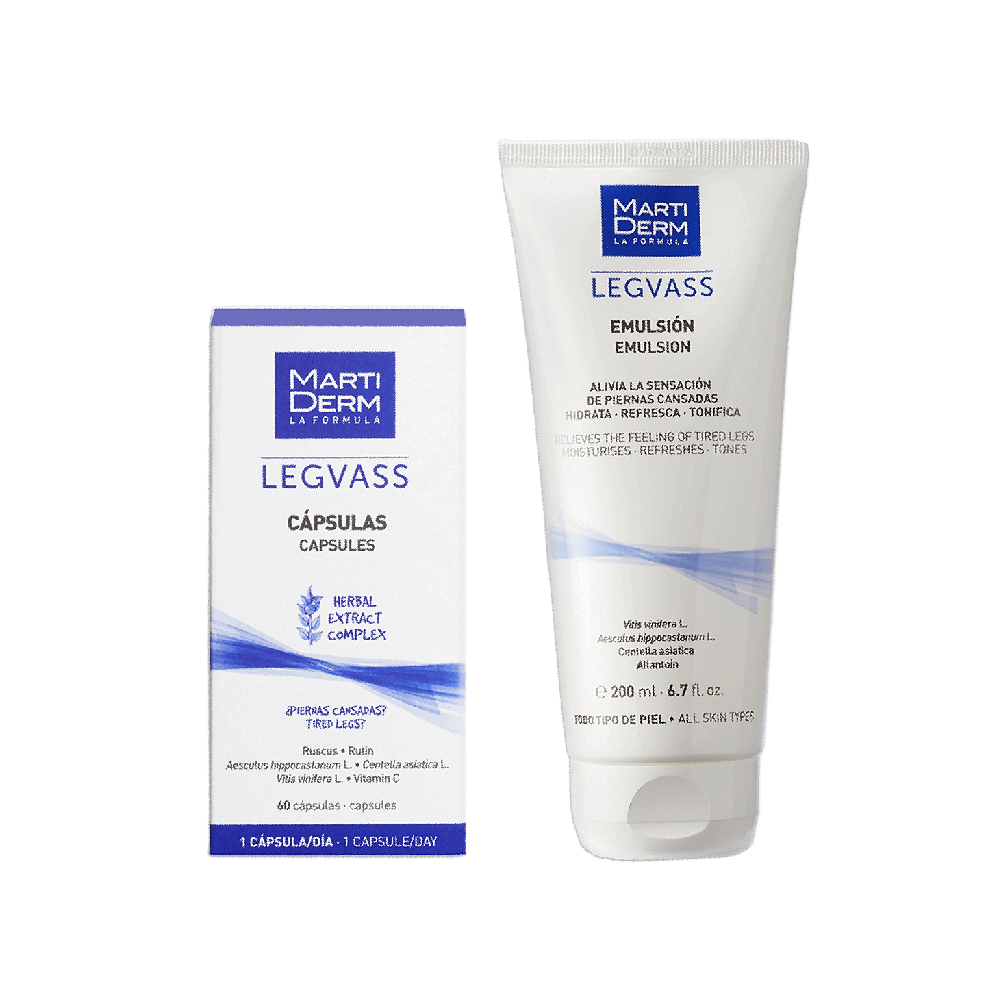 Martiderm LegVass 60 Cápsulas + Emulsão 200ml