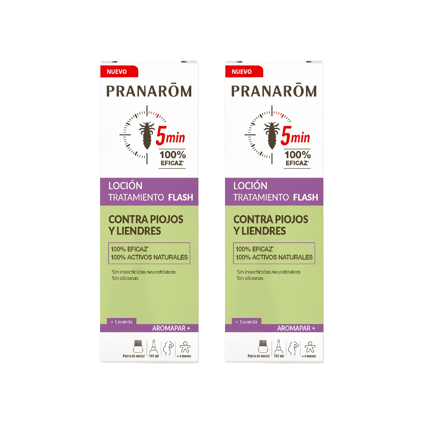 Pranarom Aromapar+ Loção Anti Piolhos e Lêndeas 100ml x 2 Unidades + Pente