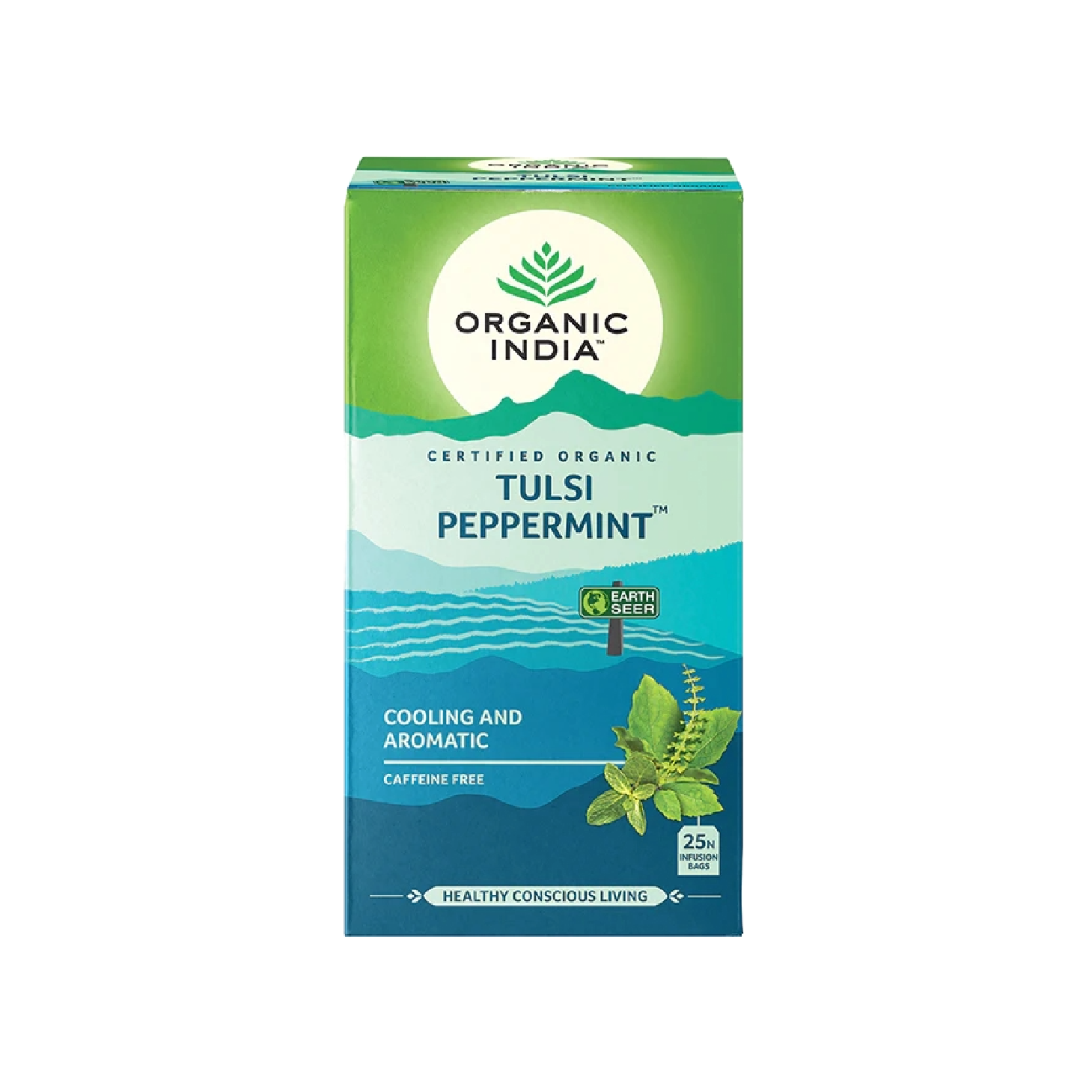 Tulsi y menta orgánica de la India (25 sobres)