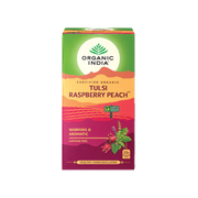 Tulsi orgánico de India, frambuesa y melocotón, 25 sobres
