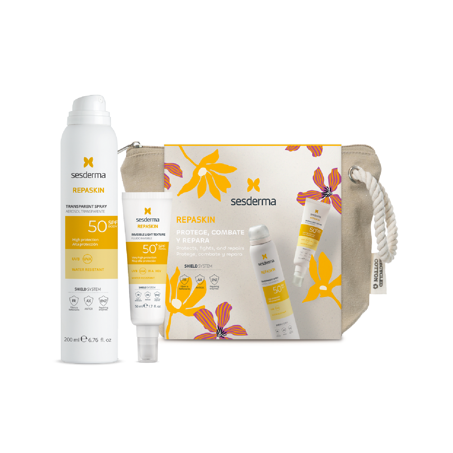 Sesderma Coffret Repaskin Fluido Invisivel SPF50+ 50ml + Spray SPF50 200ml