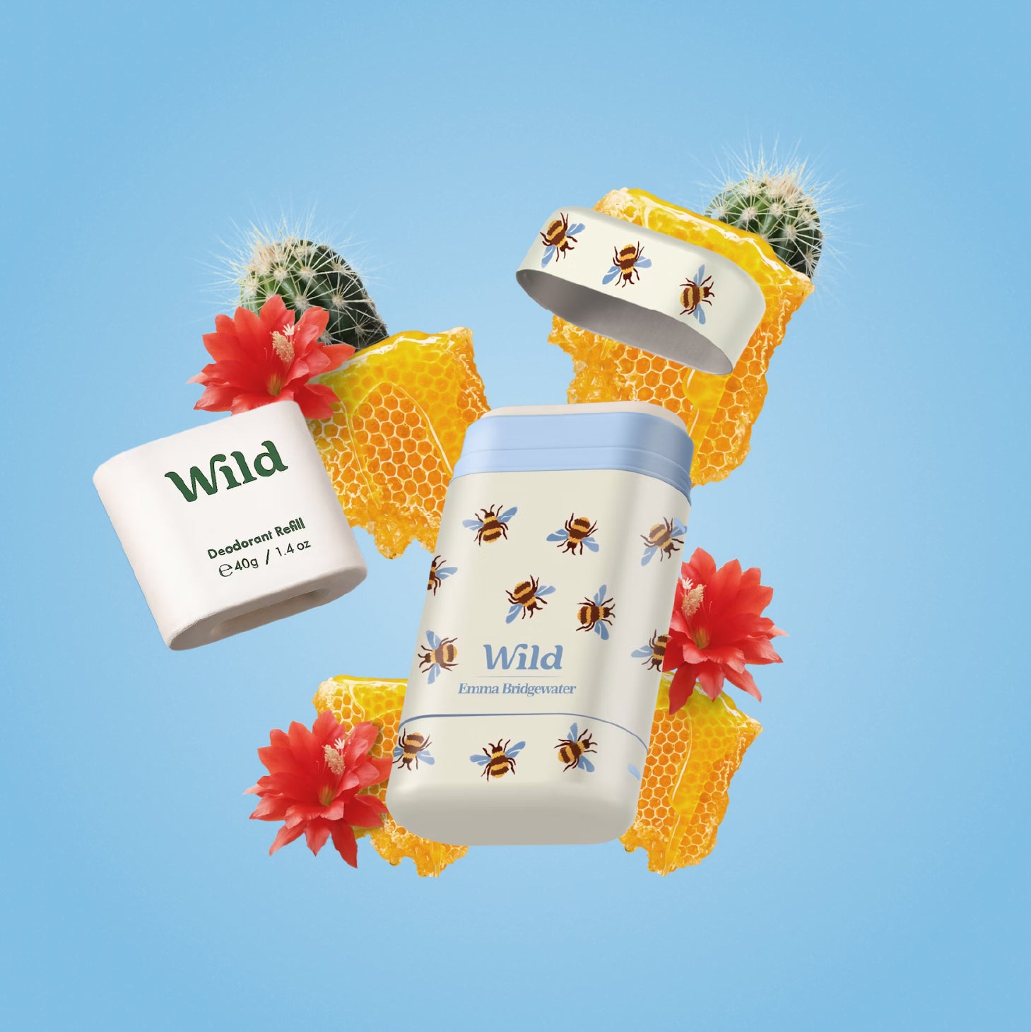 Wild Desodorizante Natural Caixa Refillable Abelhas Mel e Flor