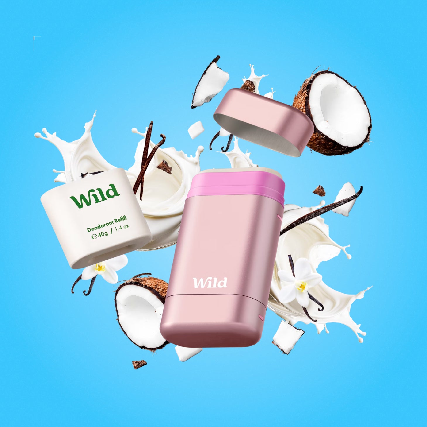 Wild Desodorizante Natural Recarga Coco e Baunilha