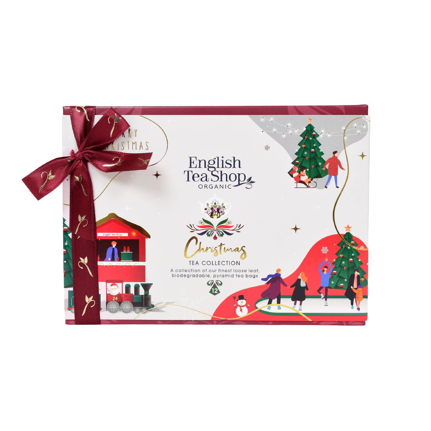 English Tea Coleção de Árvores de Natal Maravilhas Branca 12 Unidades