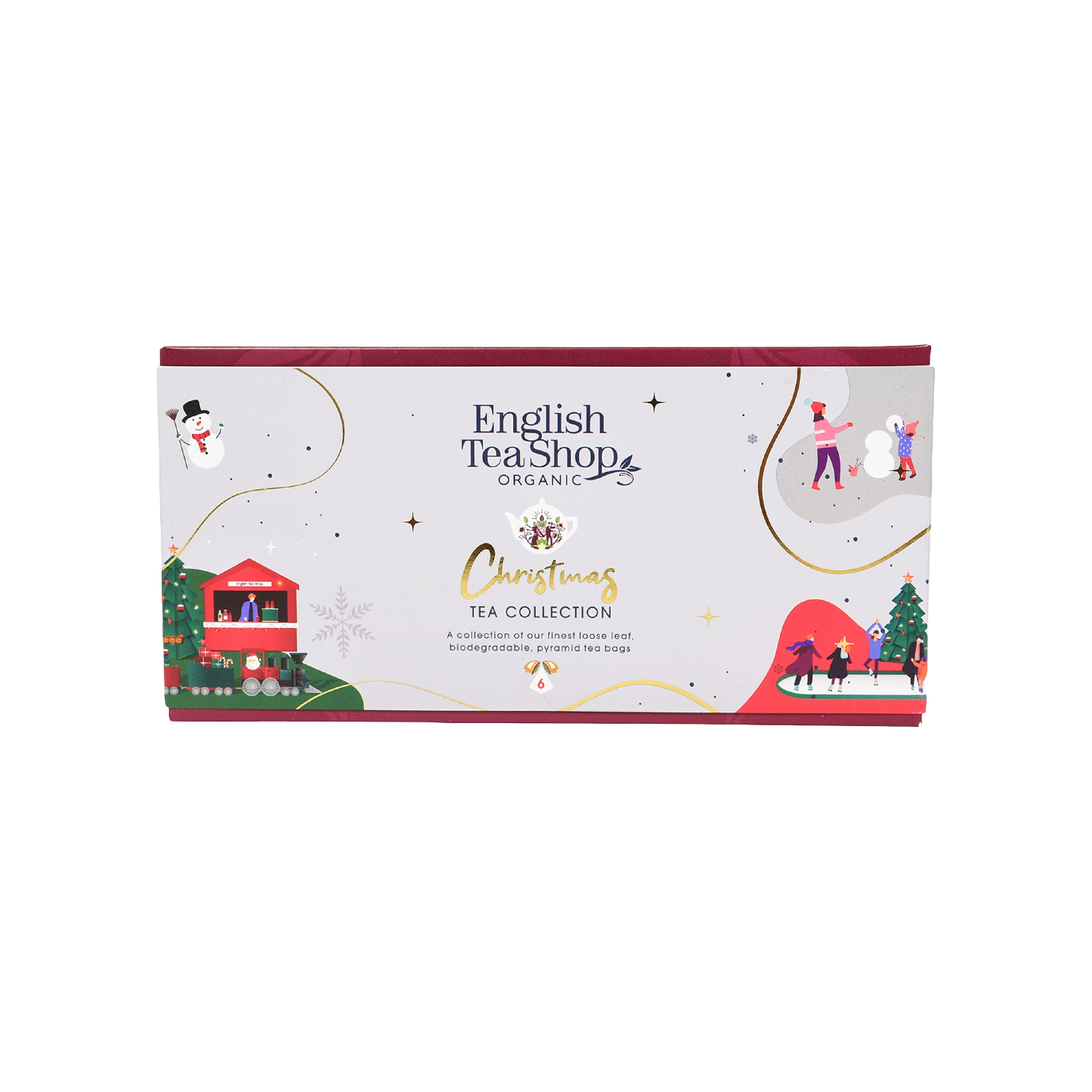 English Tea Coleção de Árvores de Natal Maravilhas Branca 6 Unidades