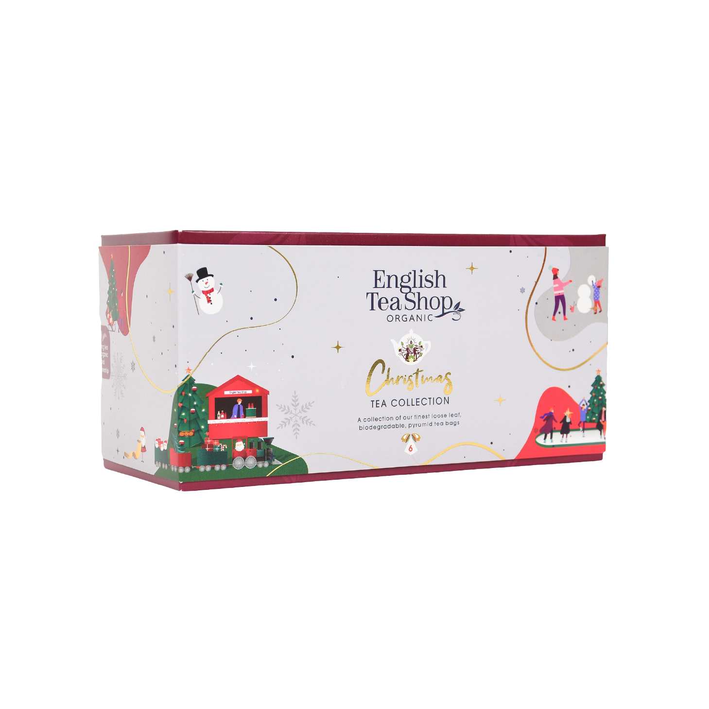 English Tea Coleção de Árvores de Natal Maravilhas Branca 6 Unidades