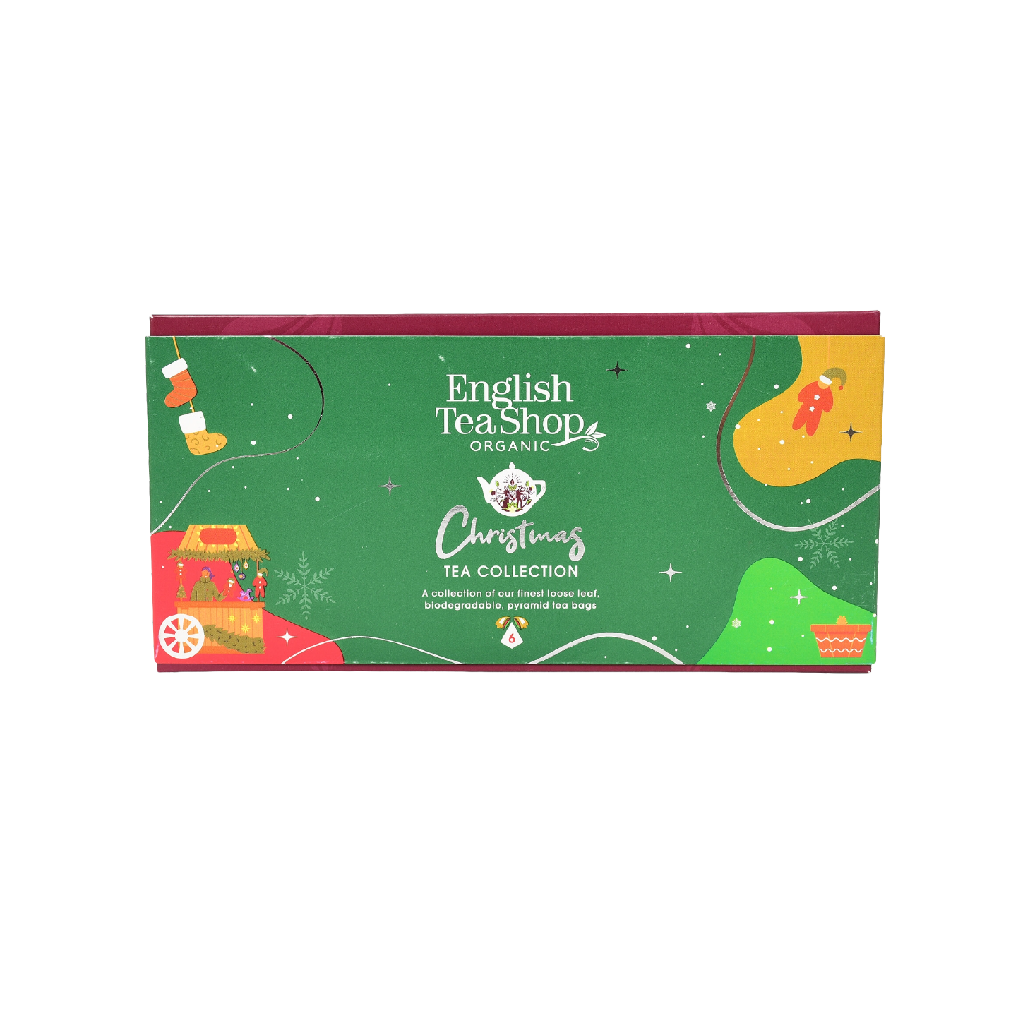 English Tea Coleção de Árvores de Natal Maravilhas Verde 6 Unidades