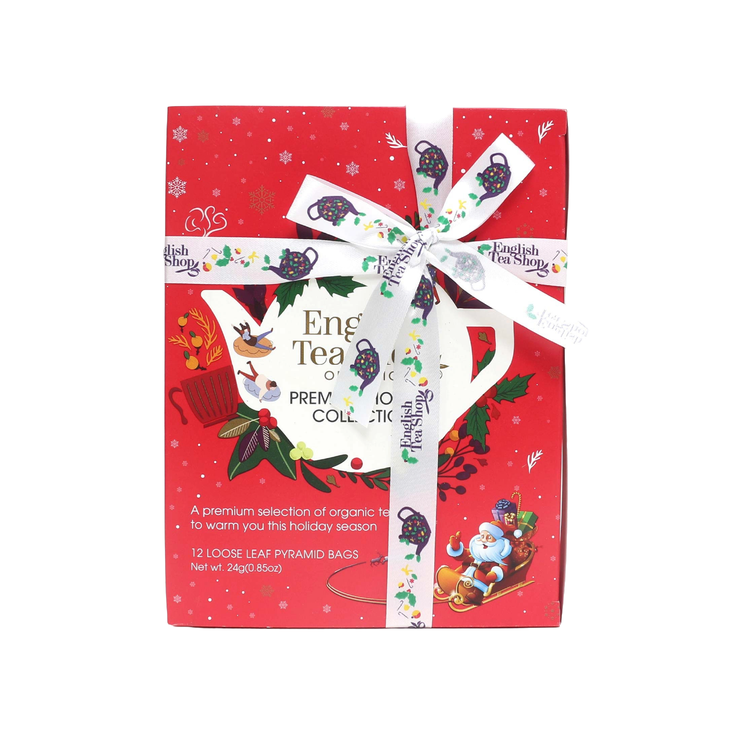 English Tea Prisma Vermelho de Natal 12 Pirâmides