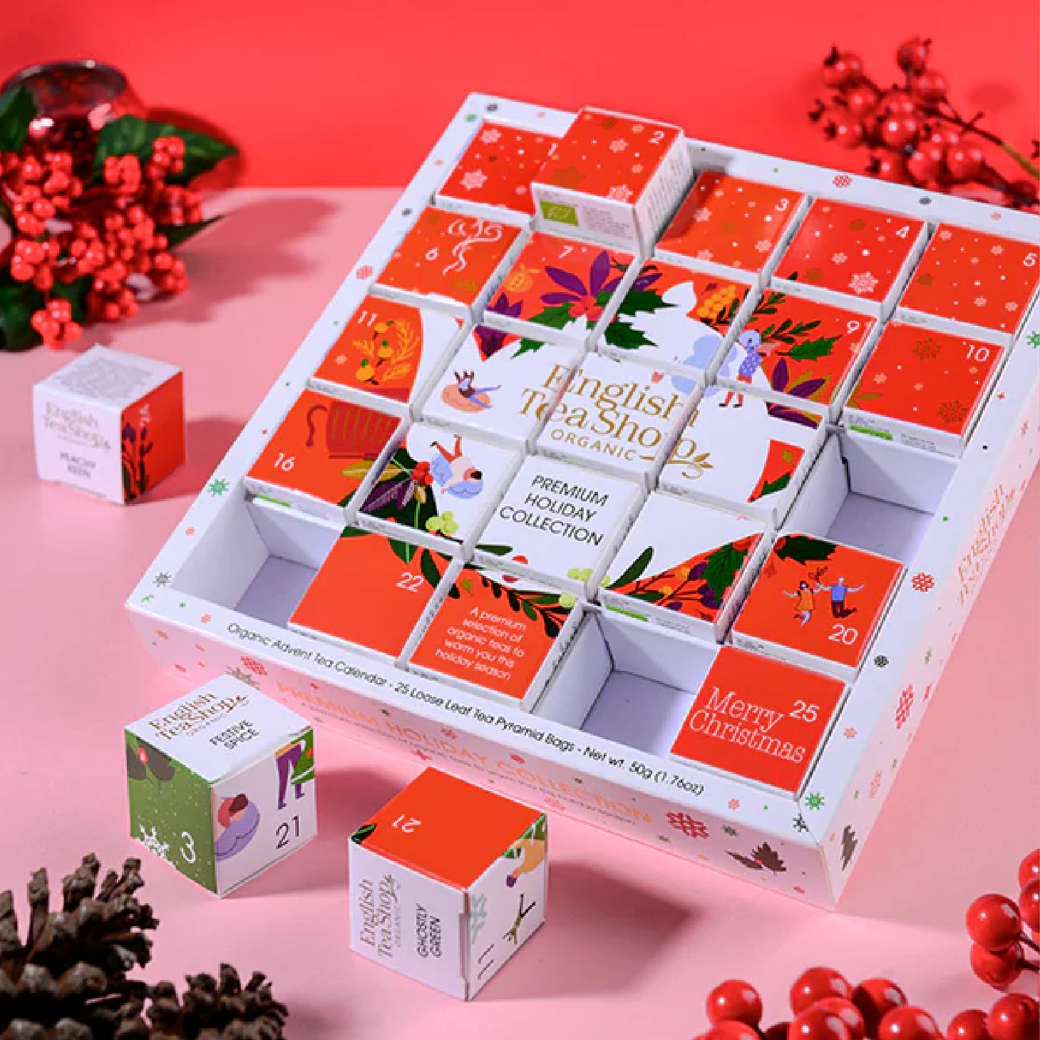 English Tea Calendário do Advento Puzzle Vermelho 25 Saquetas