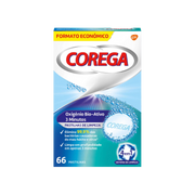 Limpieza de prótesis dentales con oxígeno bioactivo Corega (66 comprimidos)