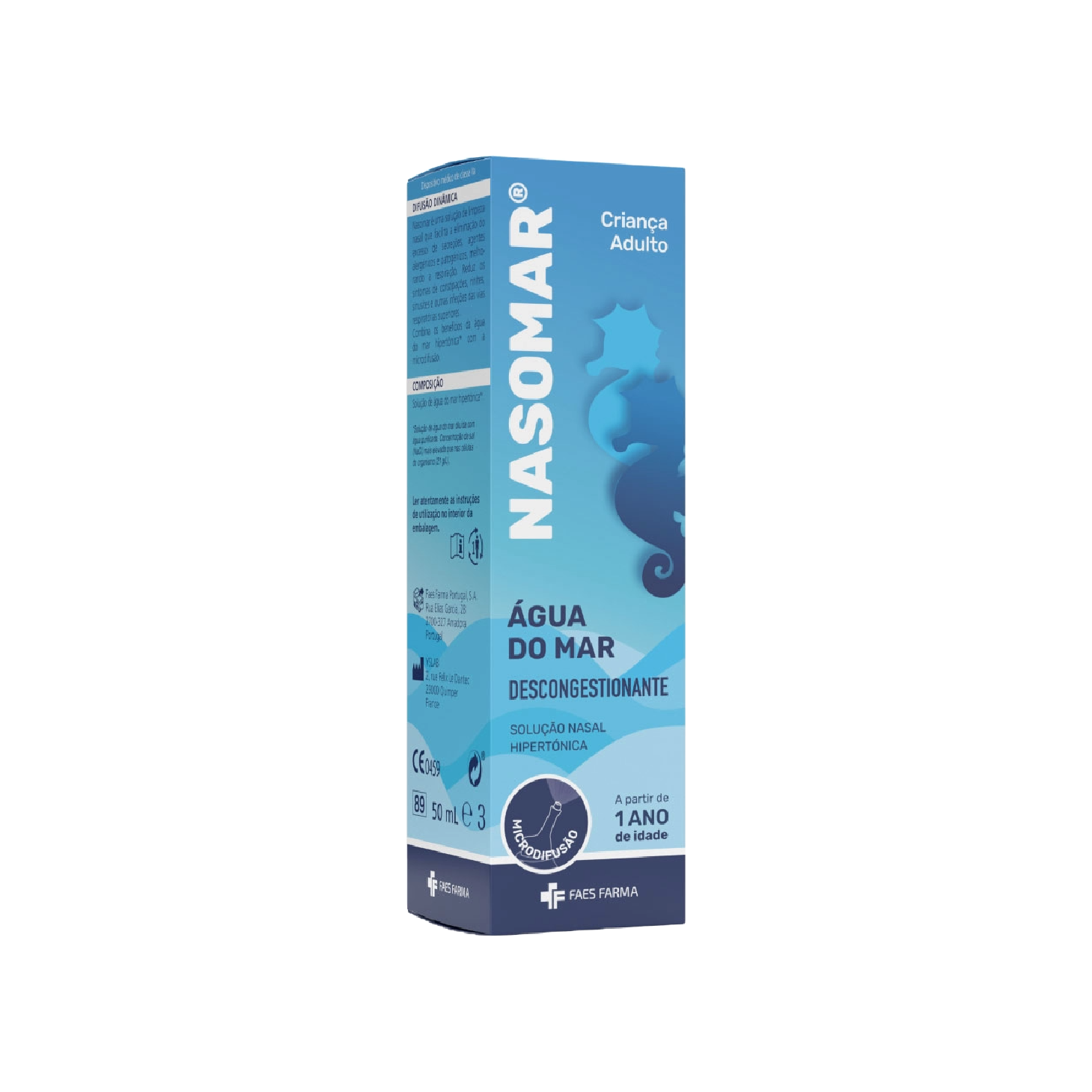 Nasomar Descongestionante Spray Nasal Solução Hipertónica 50ml