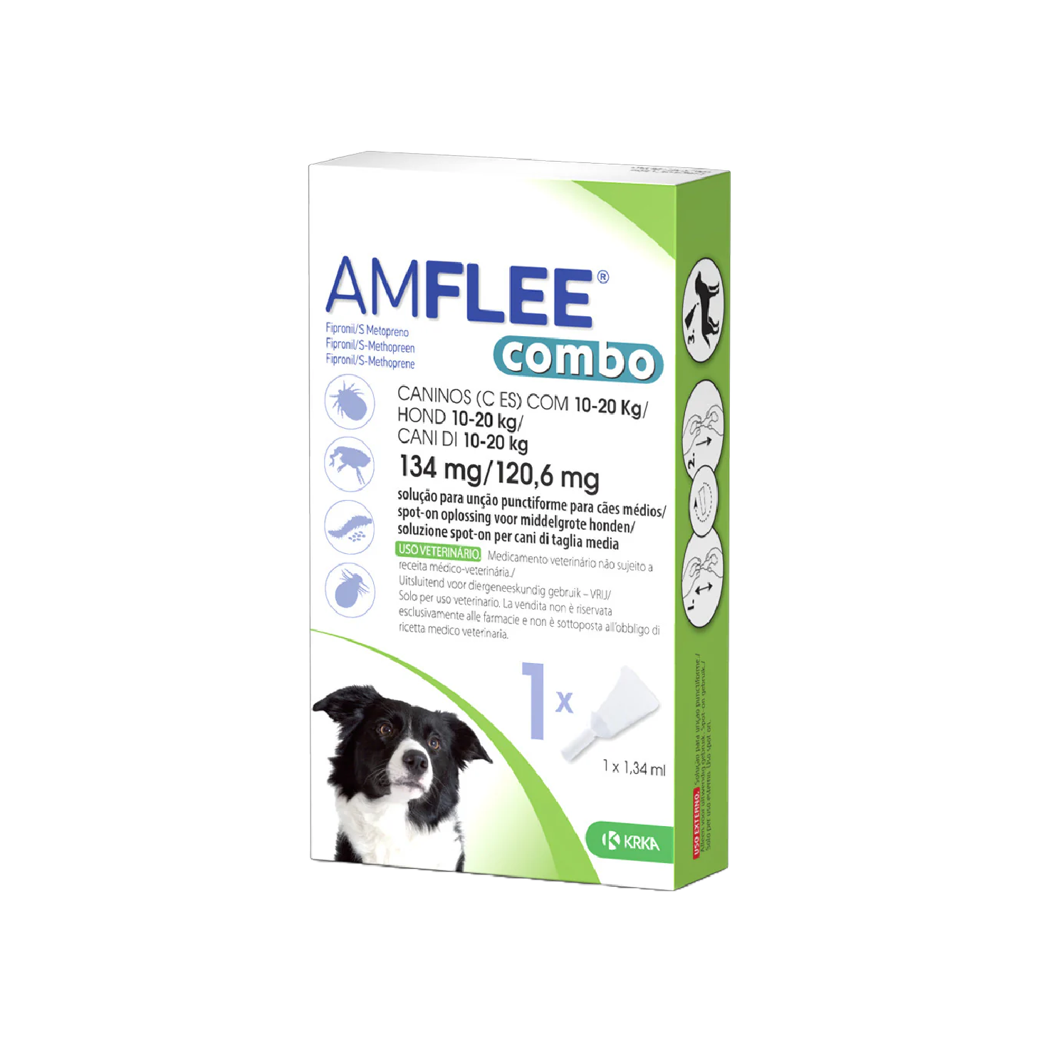 Amflee Combo Cão 10-20kg Pipeta 134mg/120,6mg x 1 Unidade