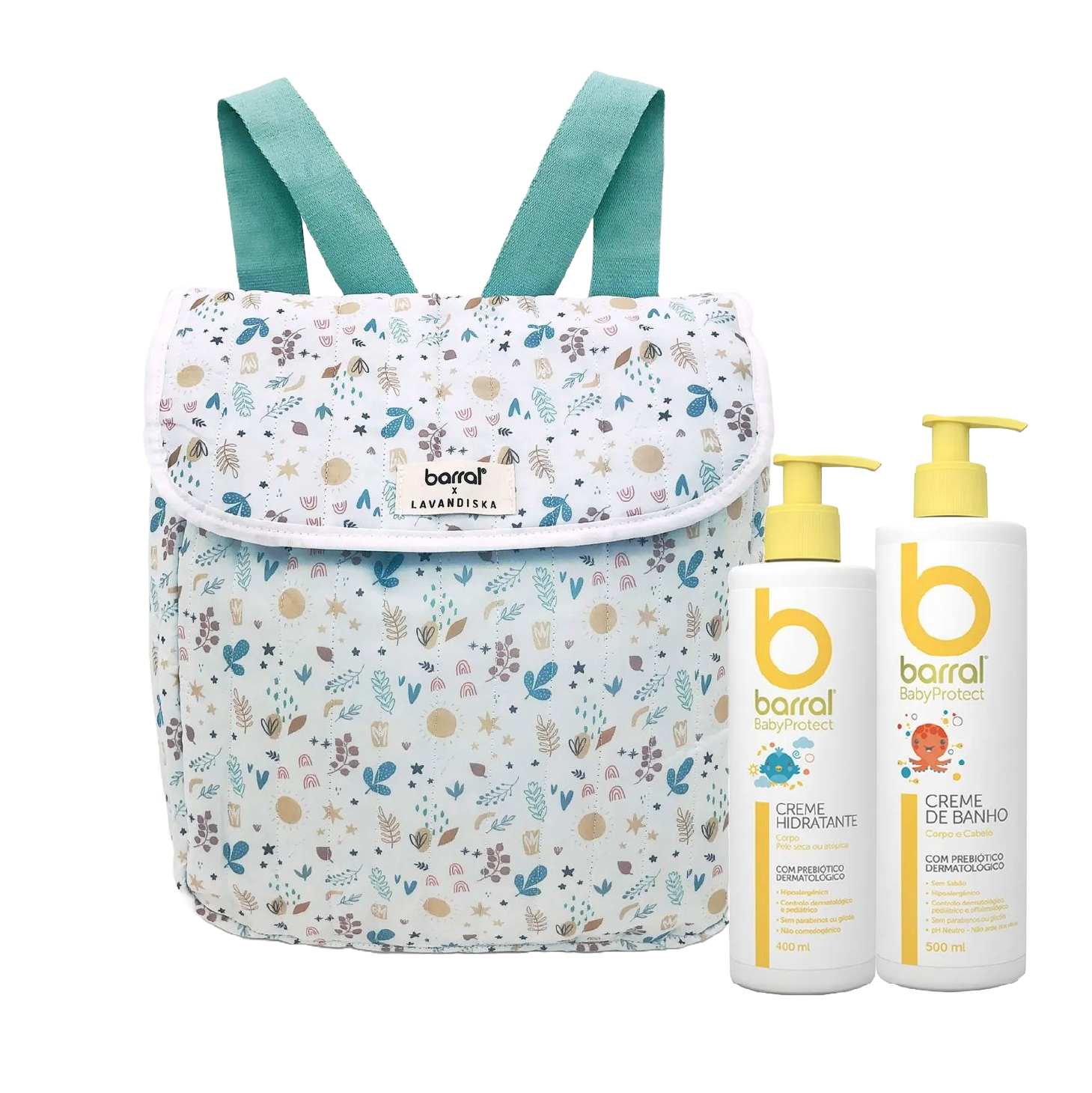 Barral BabyProtect Mochila + Creme Hidratante 400ml + Creme de Banho 500ml