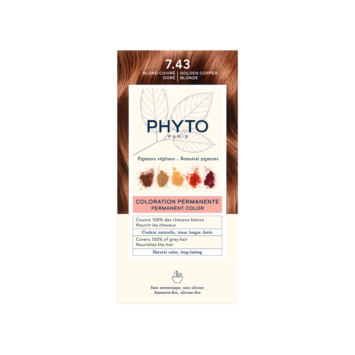 Phytocolor Coloração 7.43 Louro Acobreado Dourado