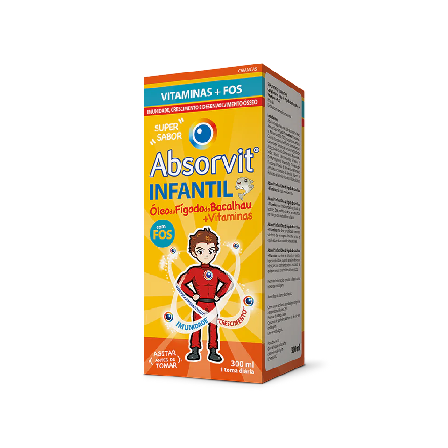 Absorvit Infantil Óleo Fígado Bacalhau + Vitaminas Emulsão 300ml