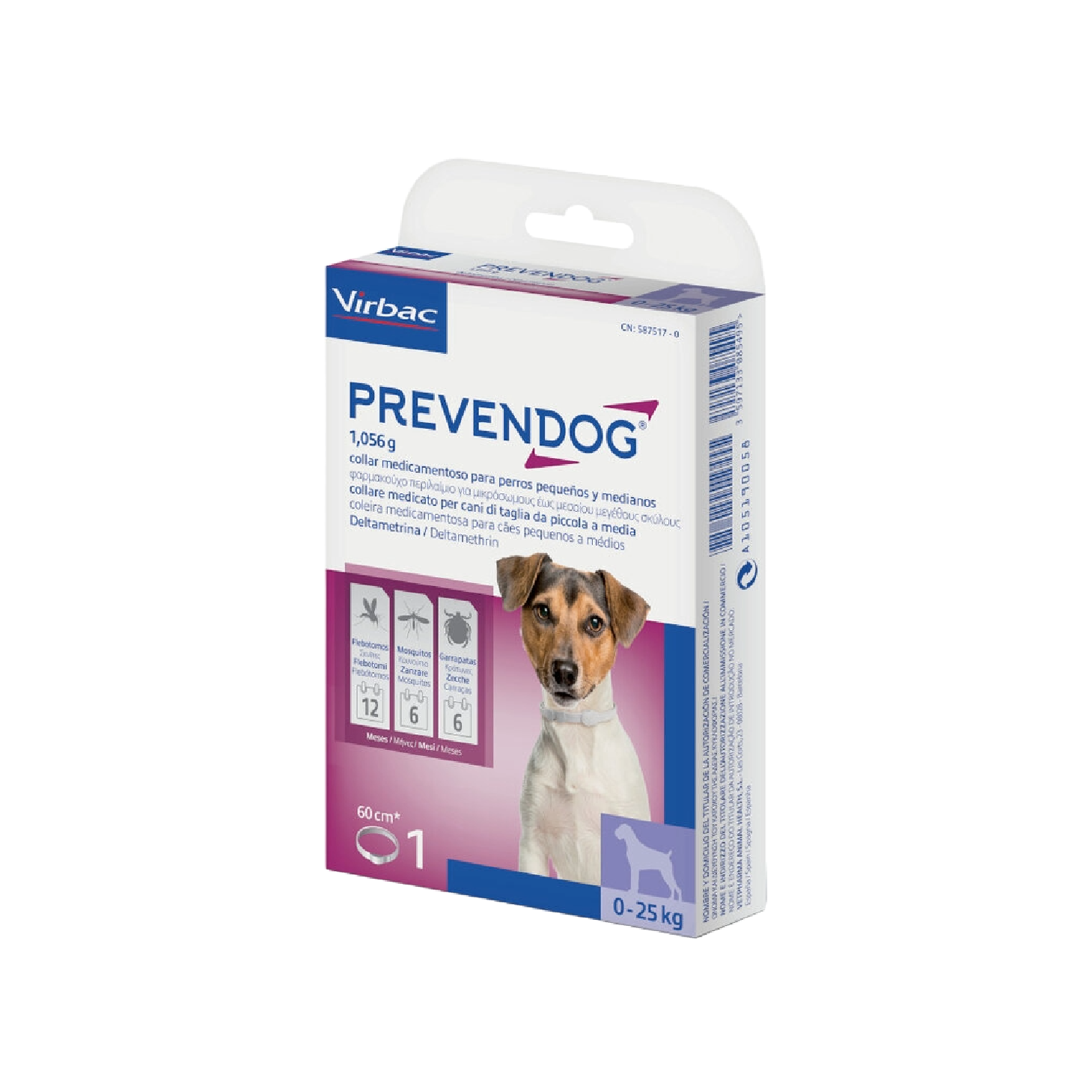 Prevendog Coleira Antiparasitária Cão 0-25kg 60cm