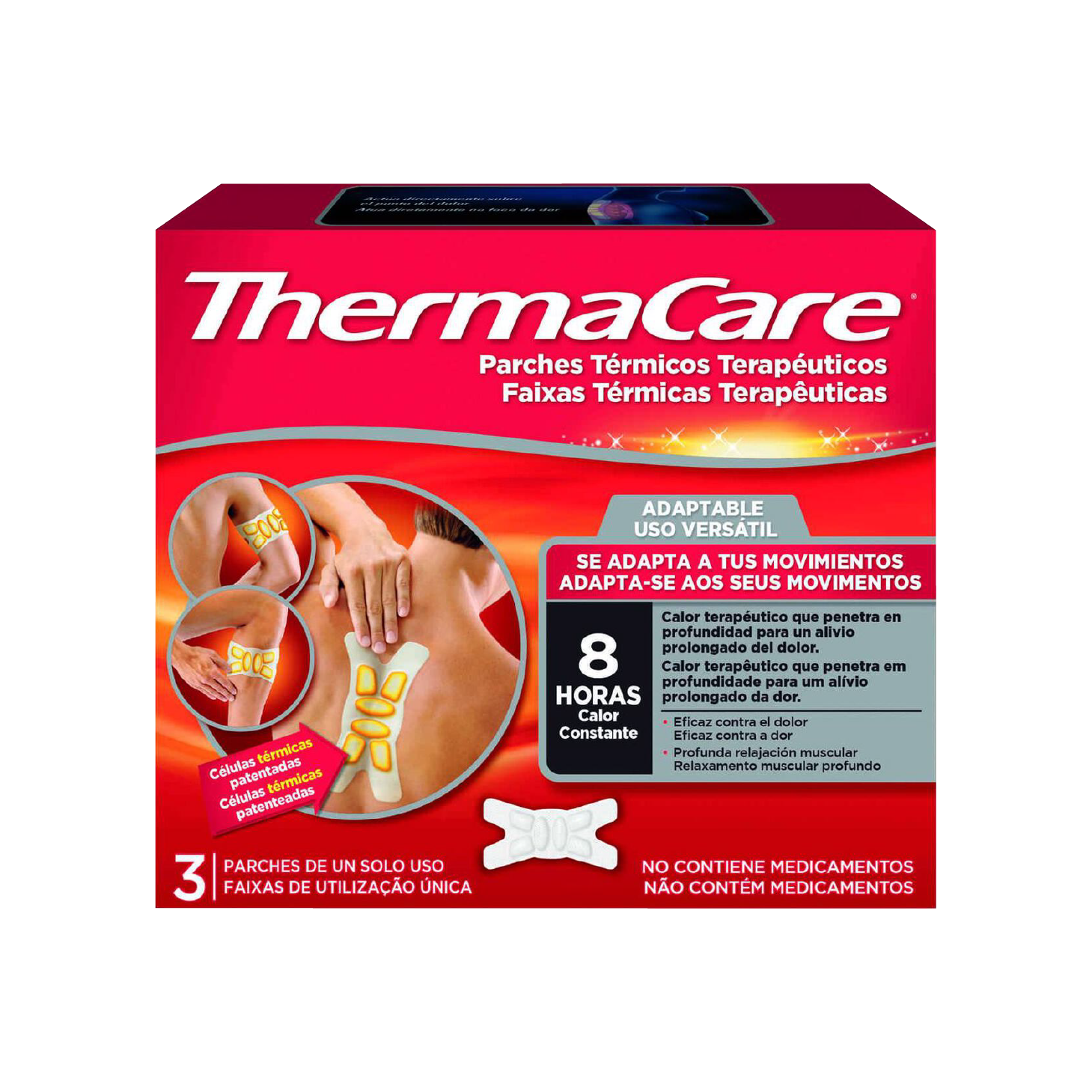 Thermacare Faixas Térmicas Flexível Uso Versátil x 3 Unidades