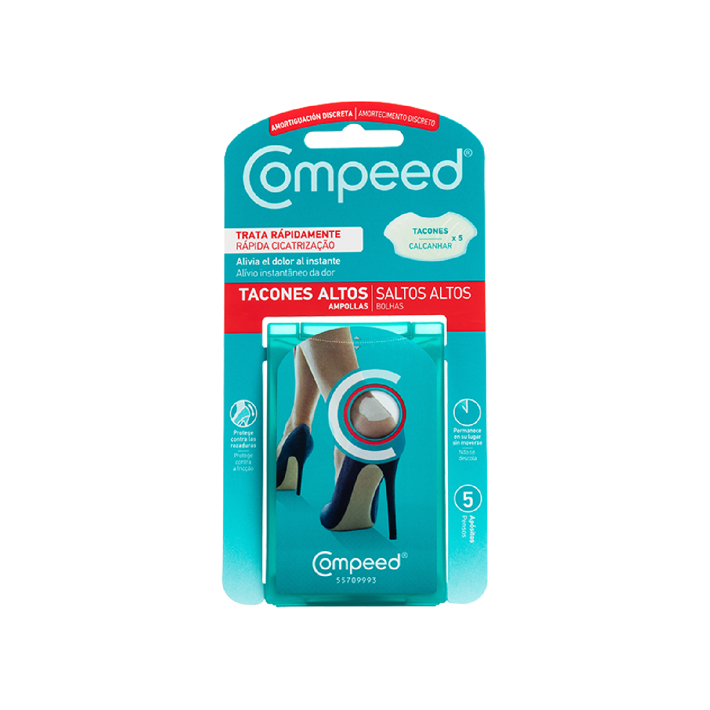 Compeed Pensos Bolhas Saltos Altos Calcanhar 5 Unidades