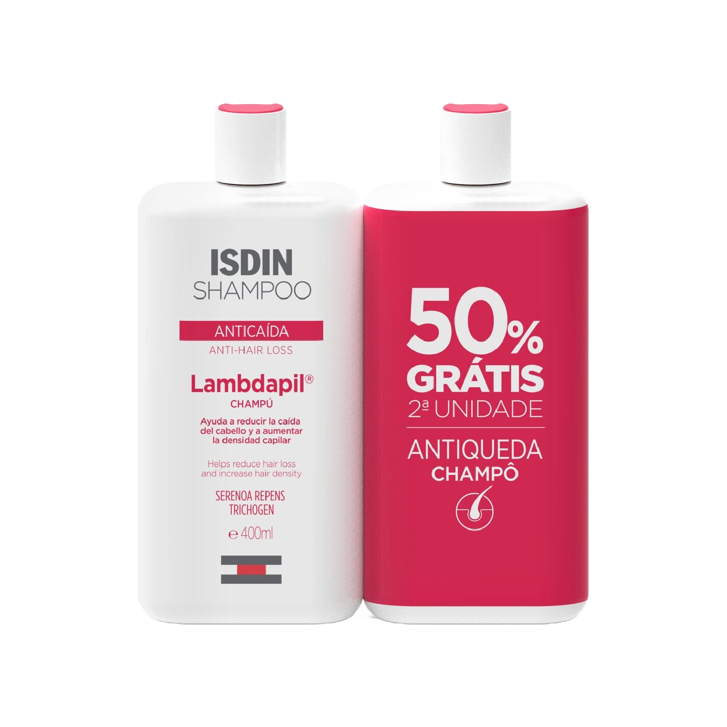 Champú Isdin Lambdapil Anticaída 400 ml x 2 Unidades