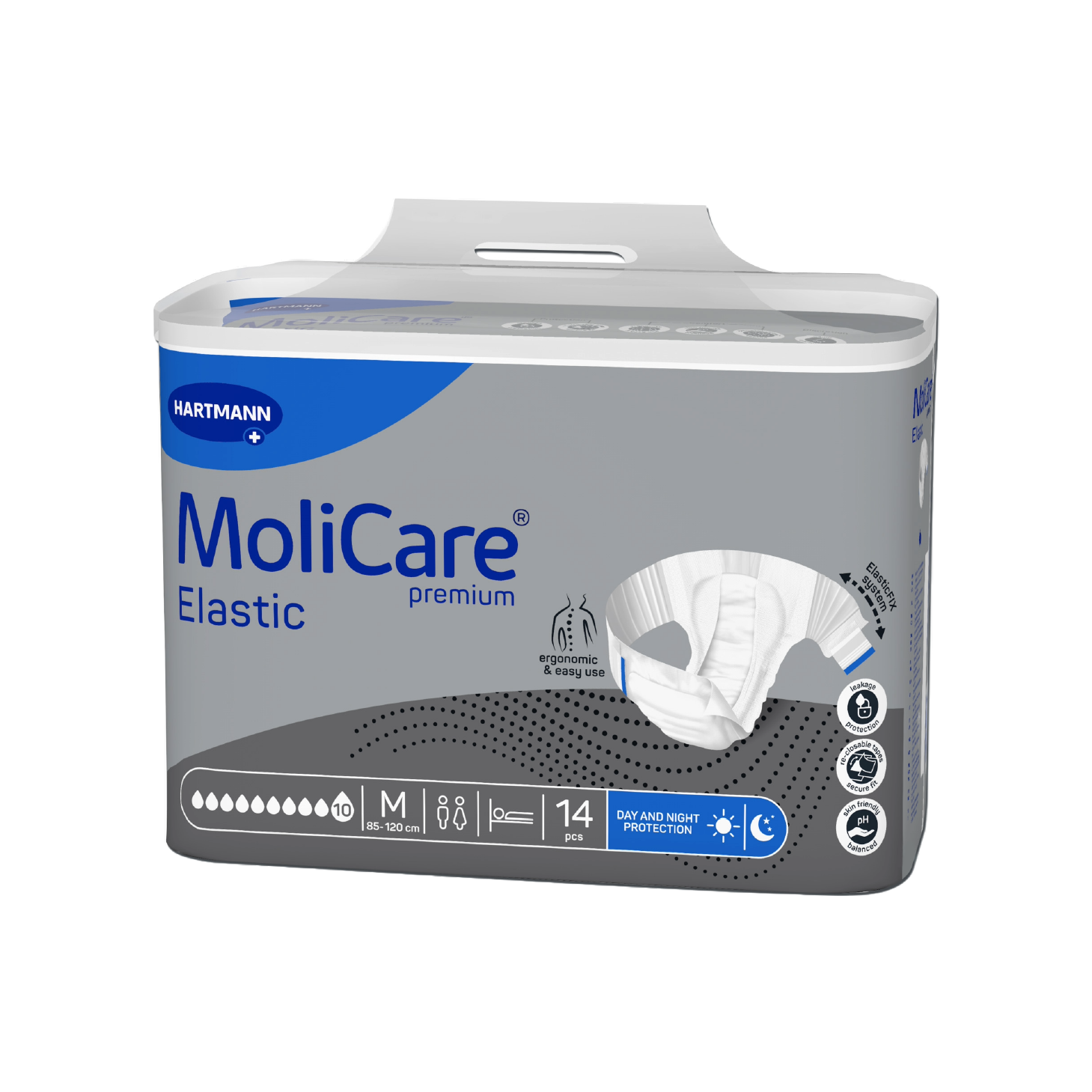 MoliCare Elastic 10 Gotas Fralda M 14 Unidades
