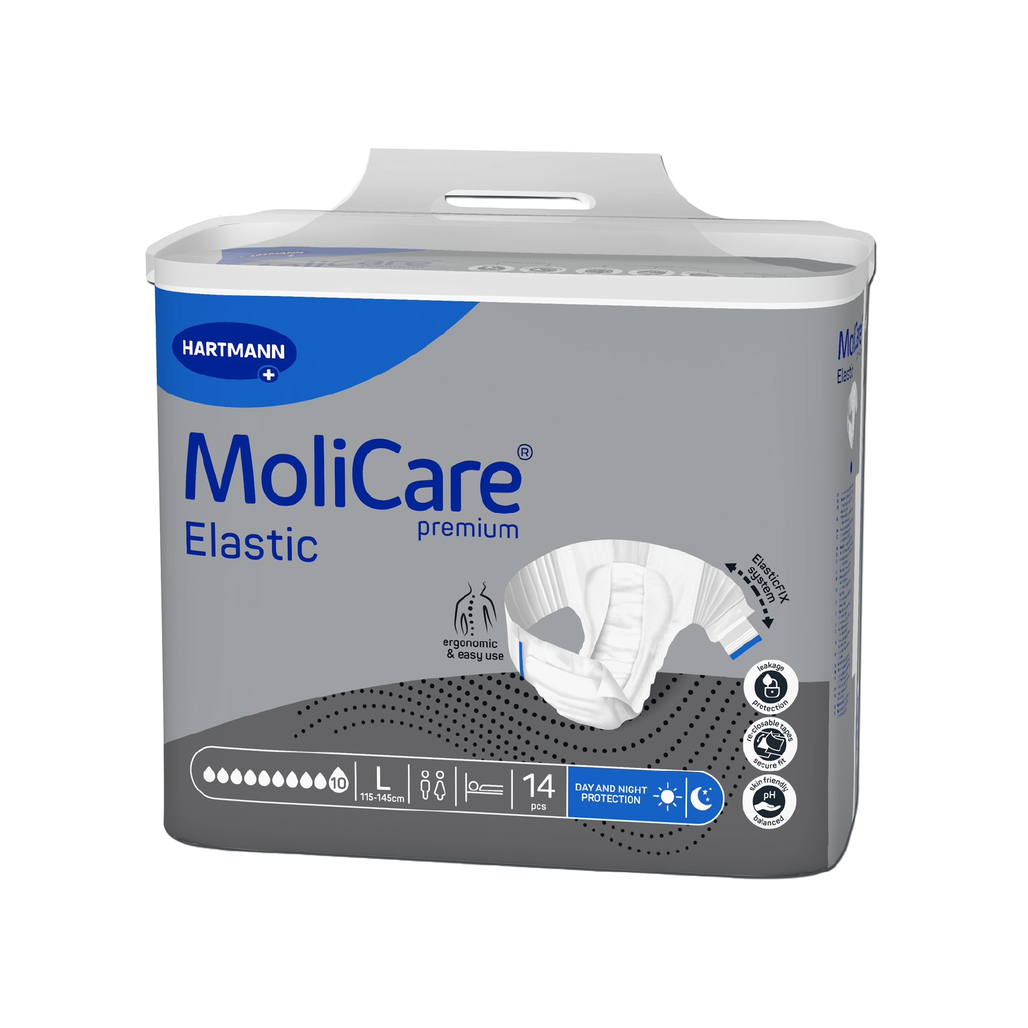 MoliCare Elastic 10 Gotas Fralda L 14 Unidades