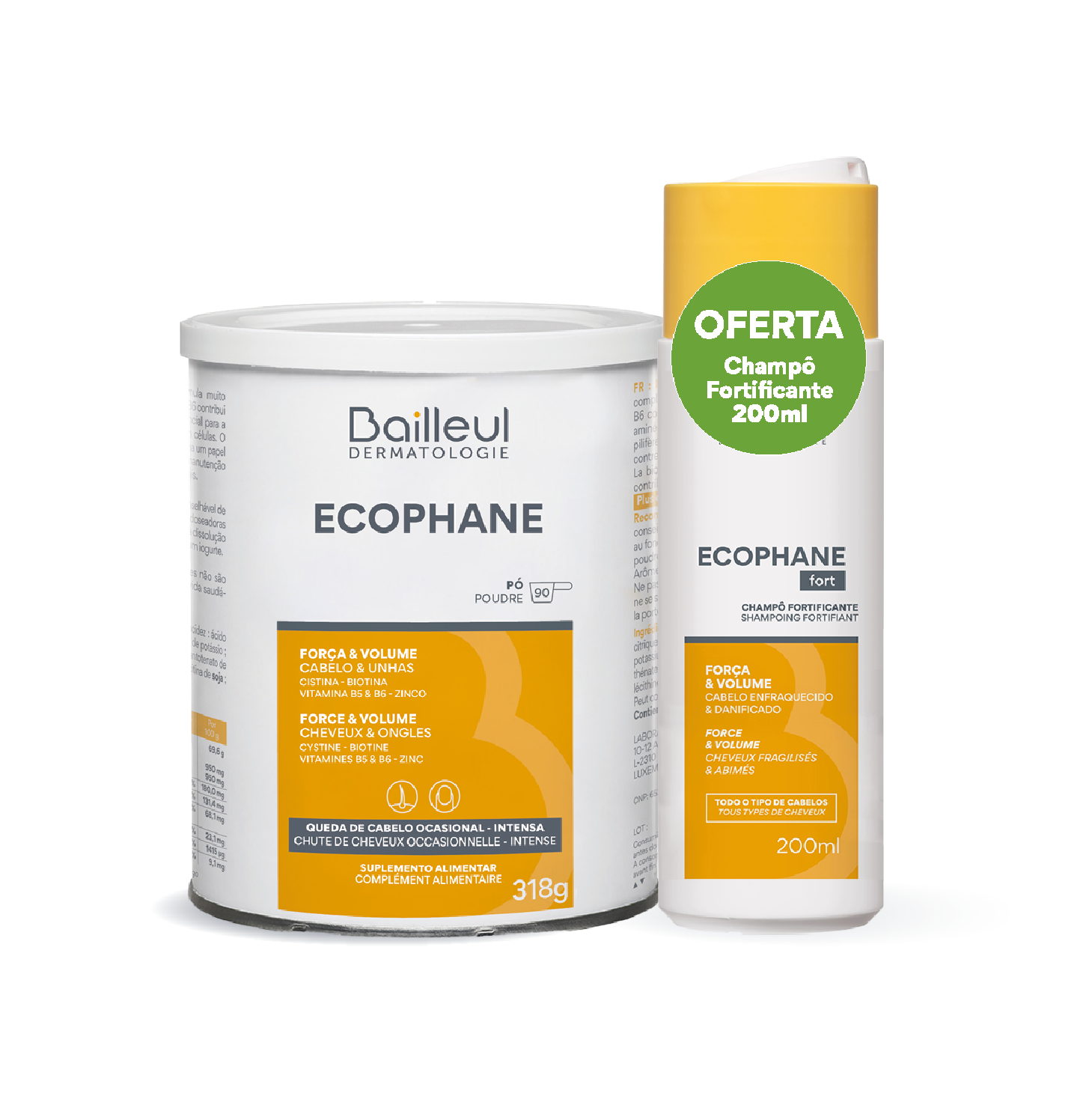 Ecophane Pó Fortificante 90 Doses 318g + Champô Fortificante 200ml