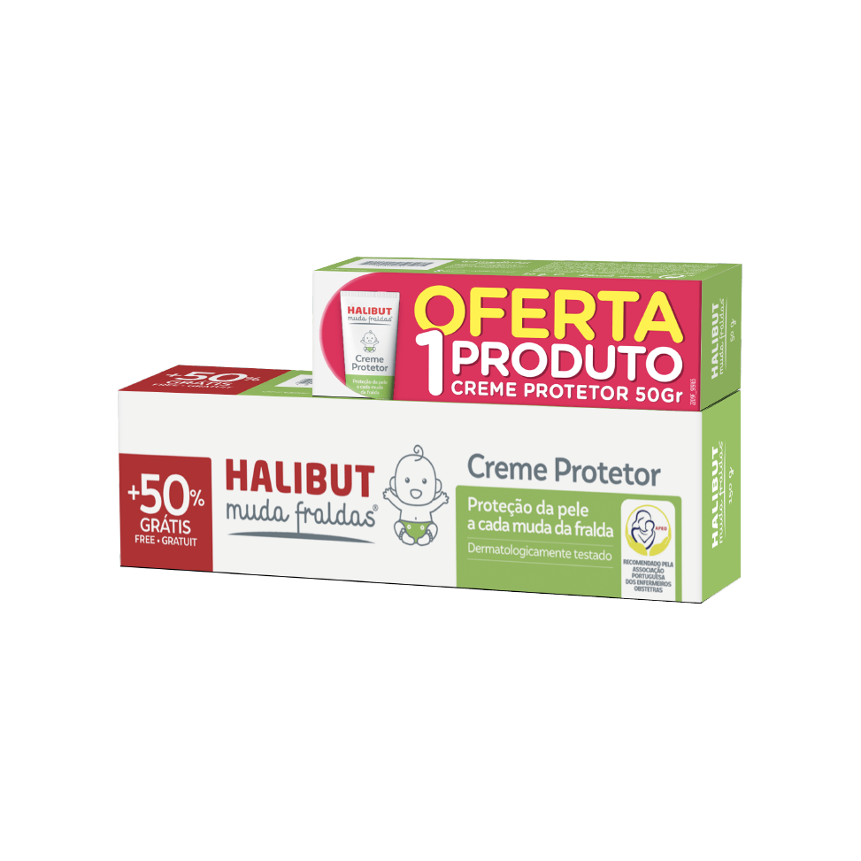 Halibut Muda Fraldas Creme Protetor 150g + 50g