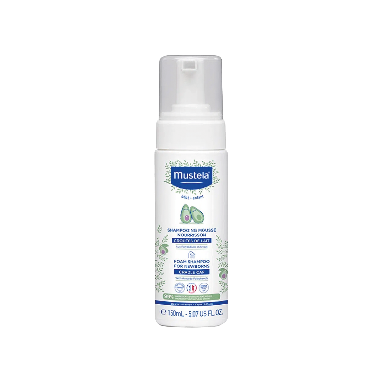 Champú en espuma Mustela para recién nacidos 150 ml