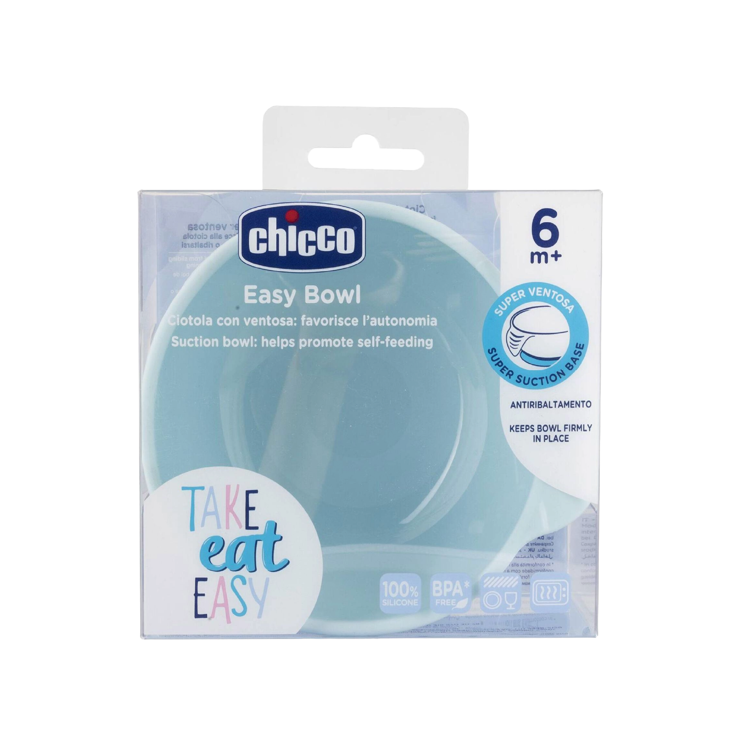 Chicco Easy Bowl Tigela Silicone Azul +6 Meses