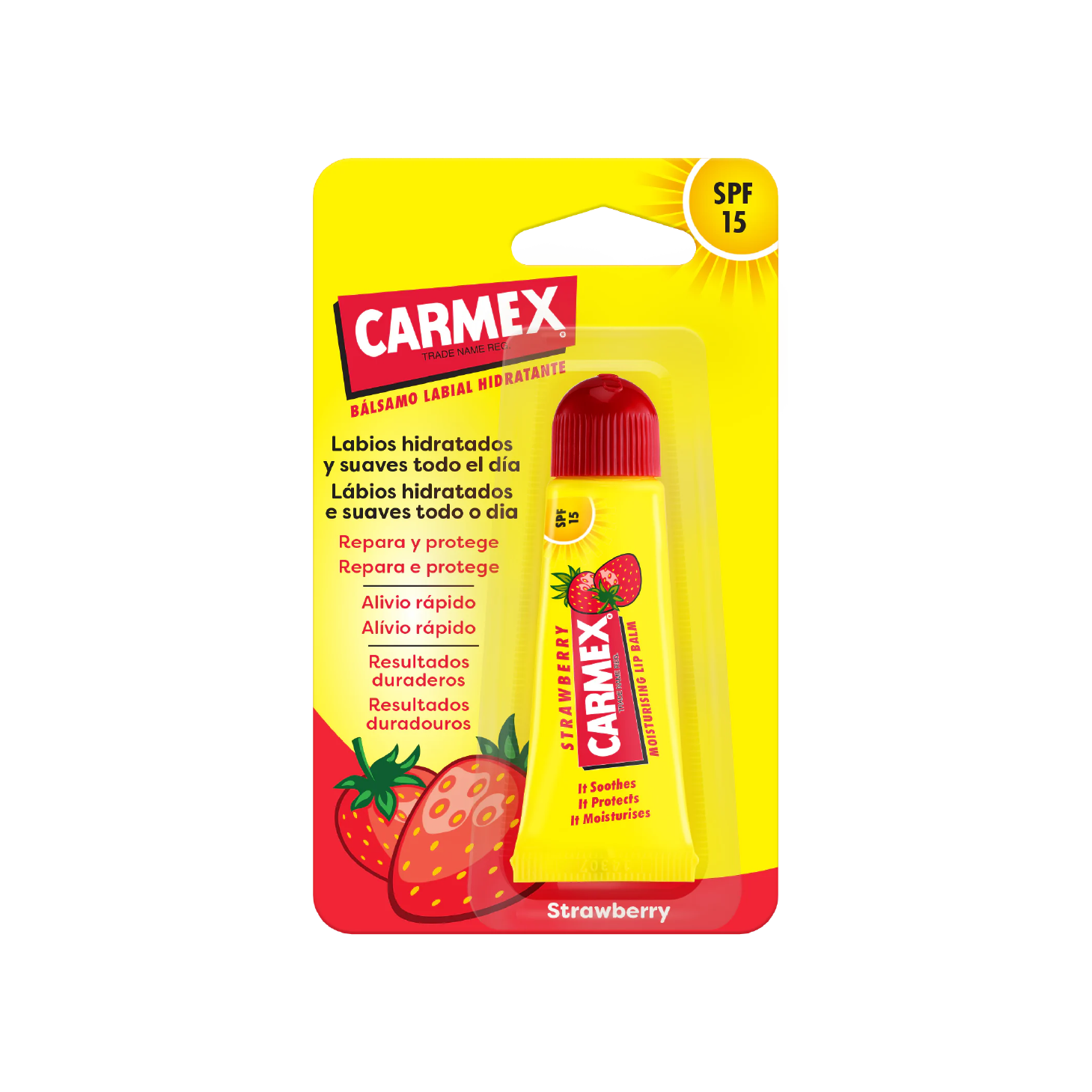 Carmex Tubo Bálsamo Labial Morango SPF15 10g