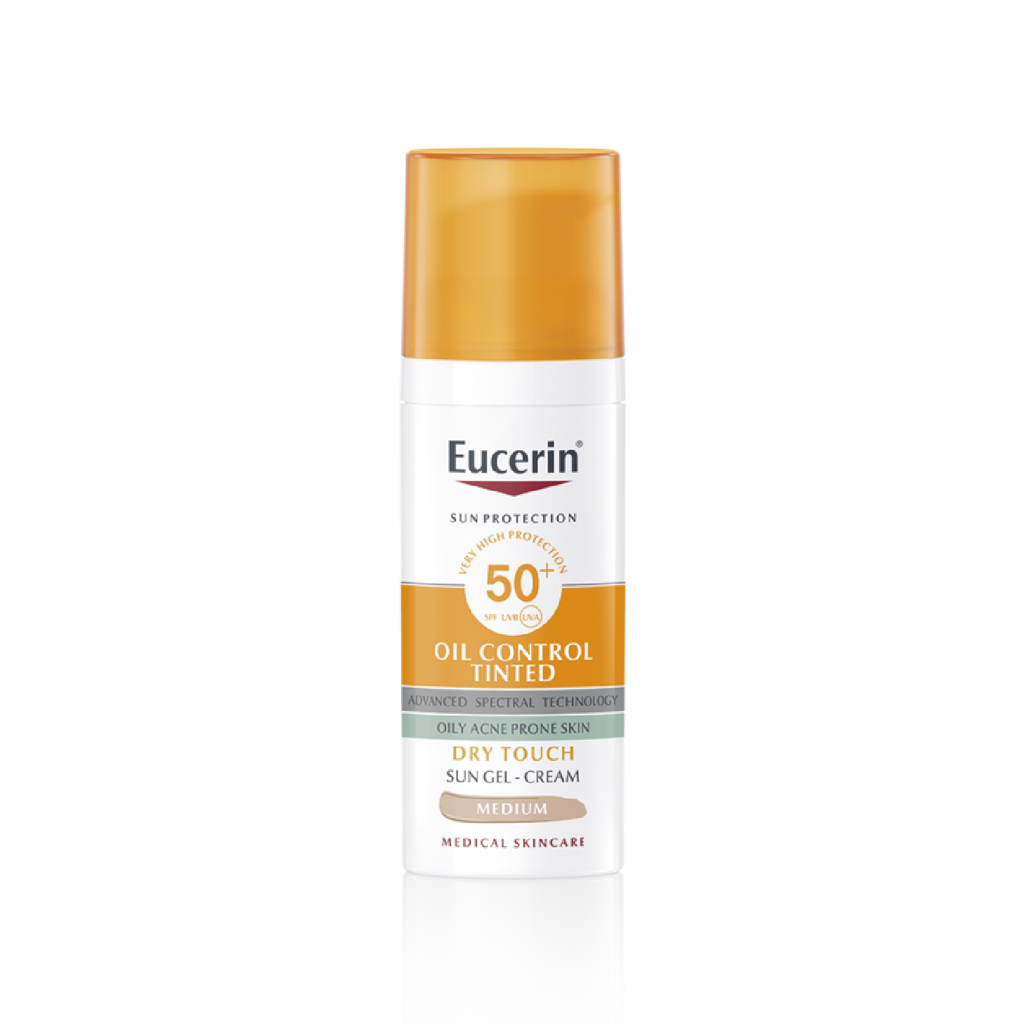 Eucerin Sun Oil Control Tinted Gel-Creme Toque Seco Médio SPF50+ 50ml