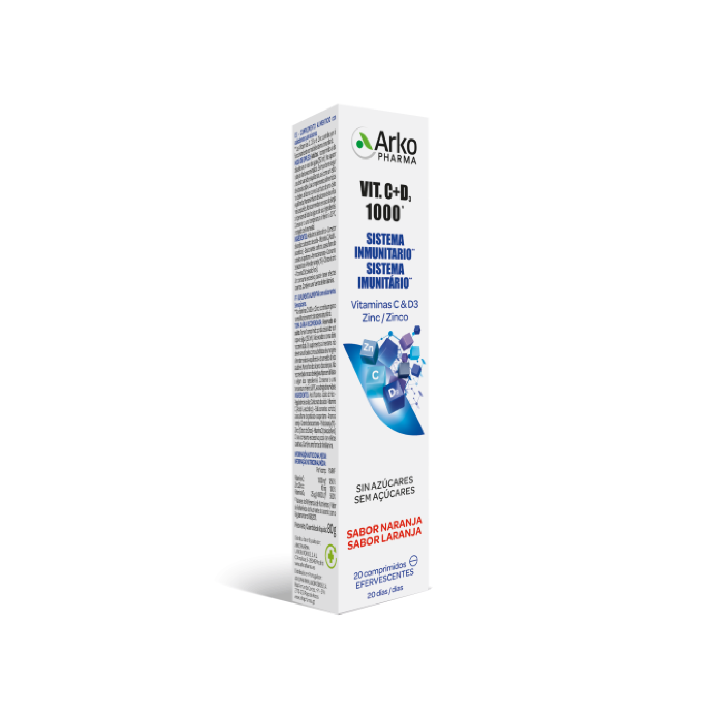 Arkopharma Vitamina C + D + Zinco 20 Comprimidos