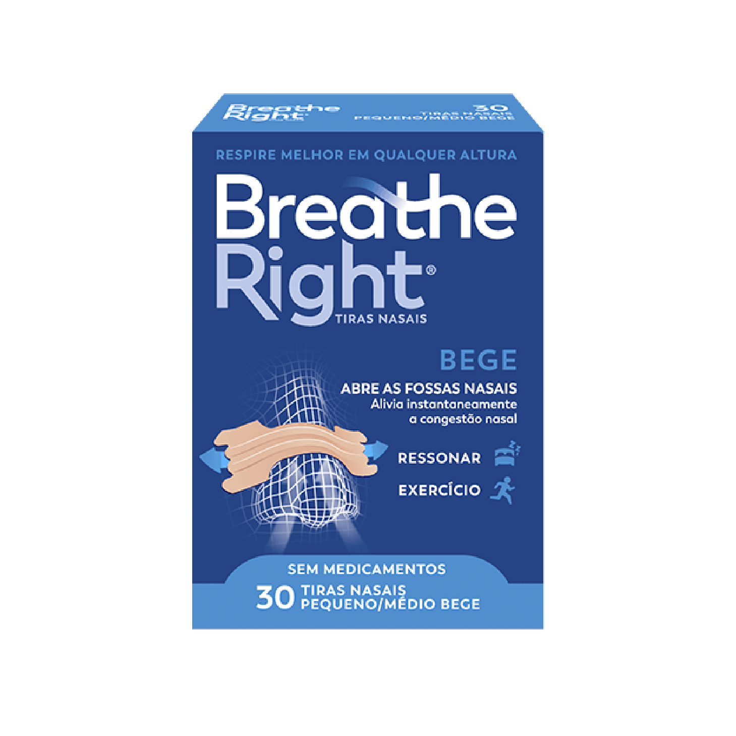 Breathe Right Tiras Nasais Pequenas/Médias x 30 Unidades