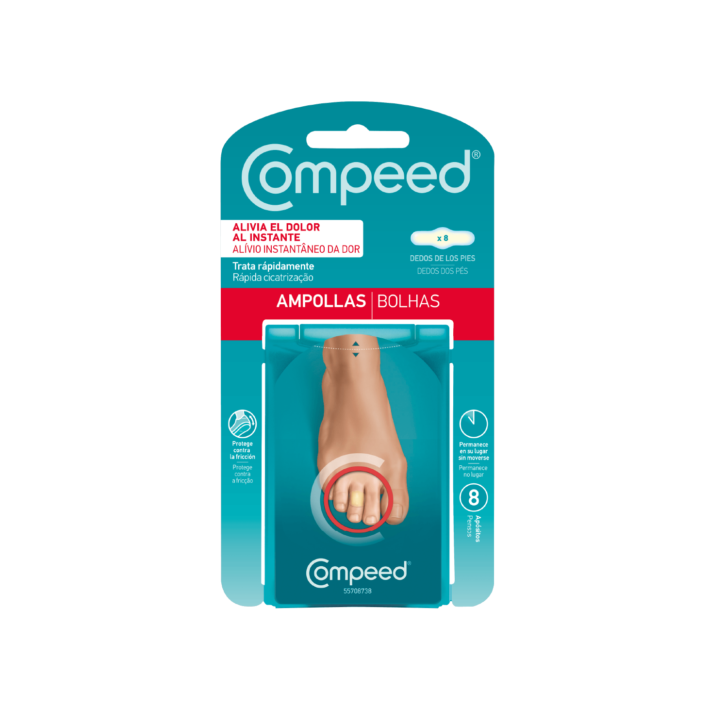 Compeed Pensos Bolhas Dedos dos Pés 8 Unidades