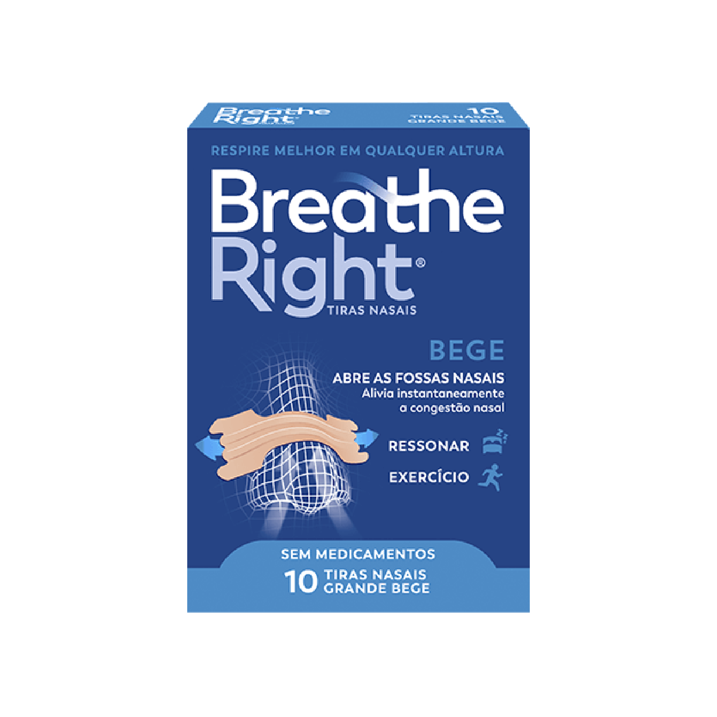 Breathe Right Tiras Nasais Grandes x 10 Unidades