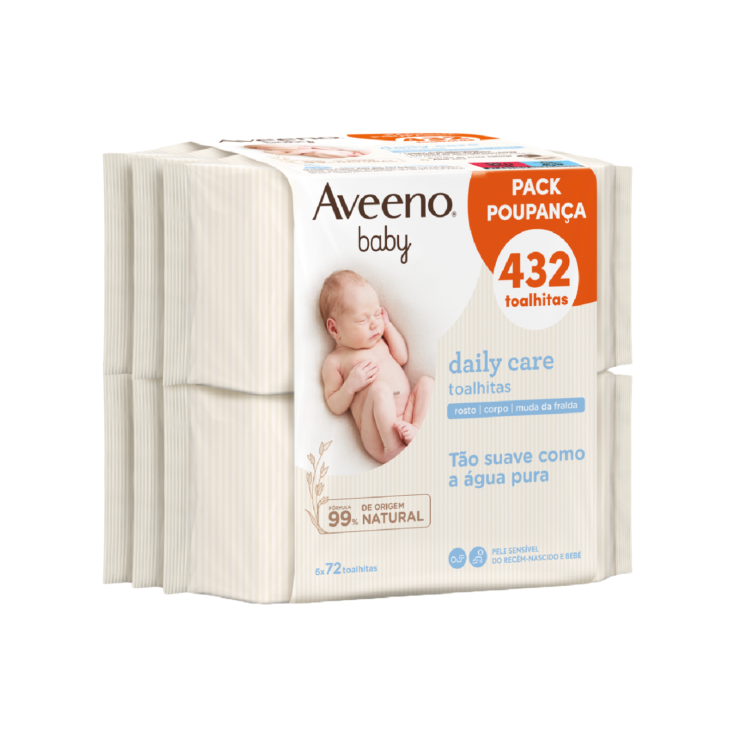 Aveeno Baby 72 Toalhitas de Limpeza x 6 Unidades