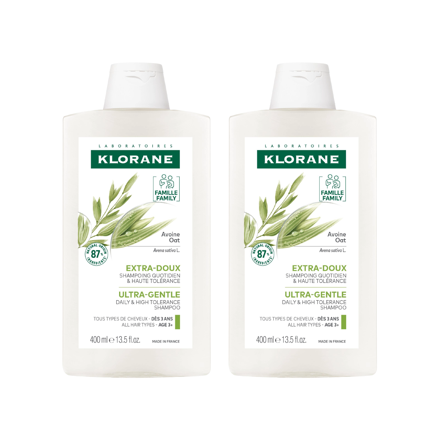 Klorane Aveia Champô 400ml x 2 Unidades
