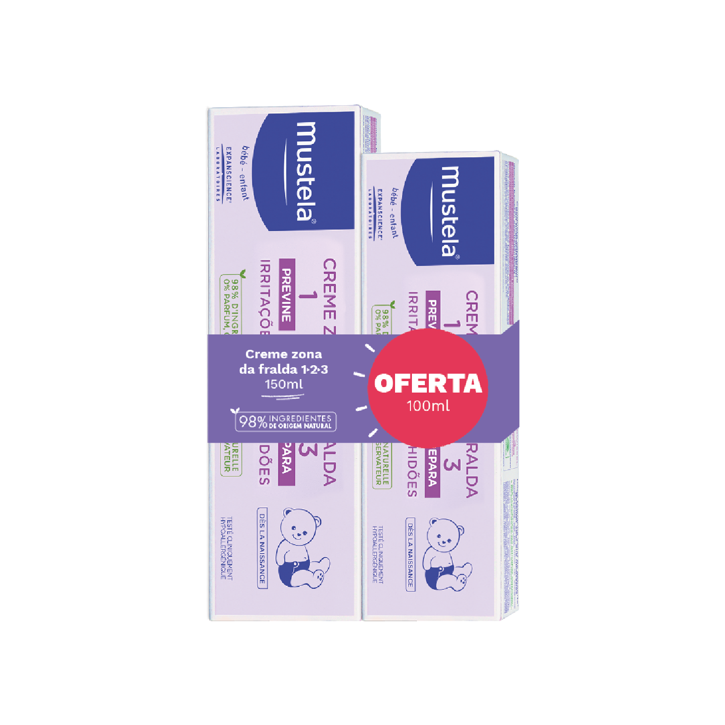 Mustela Creme Zona da Fralda 123 150ml + Creme 100ml
