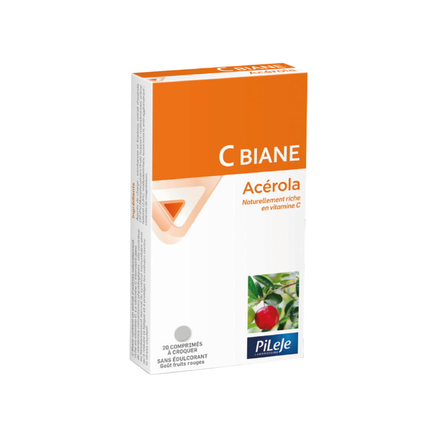 Pileje C Biane Acerola 20 Comprimidos Mastigáveis