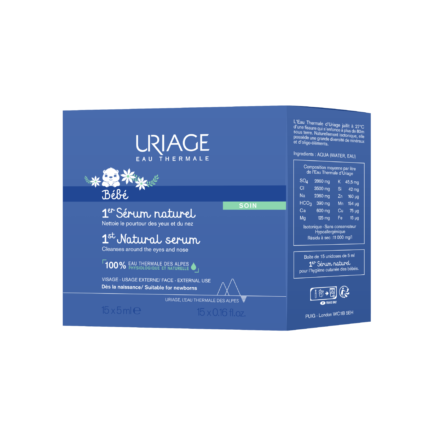 Uriage Bebé 1º Soro Natural 5ml x 15 Unidades