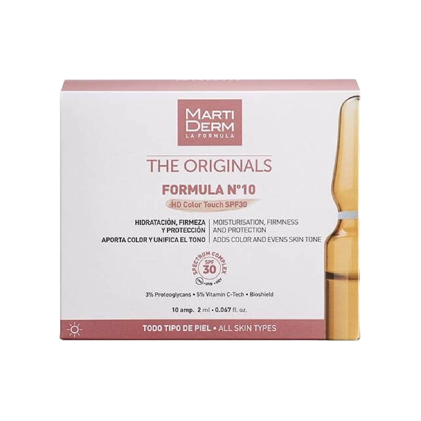 Martiderm The Originals Formula Nº10 HD Color Touch SPF30 x 10 Ampolas