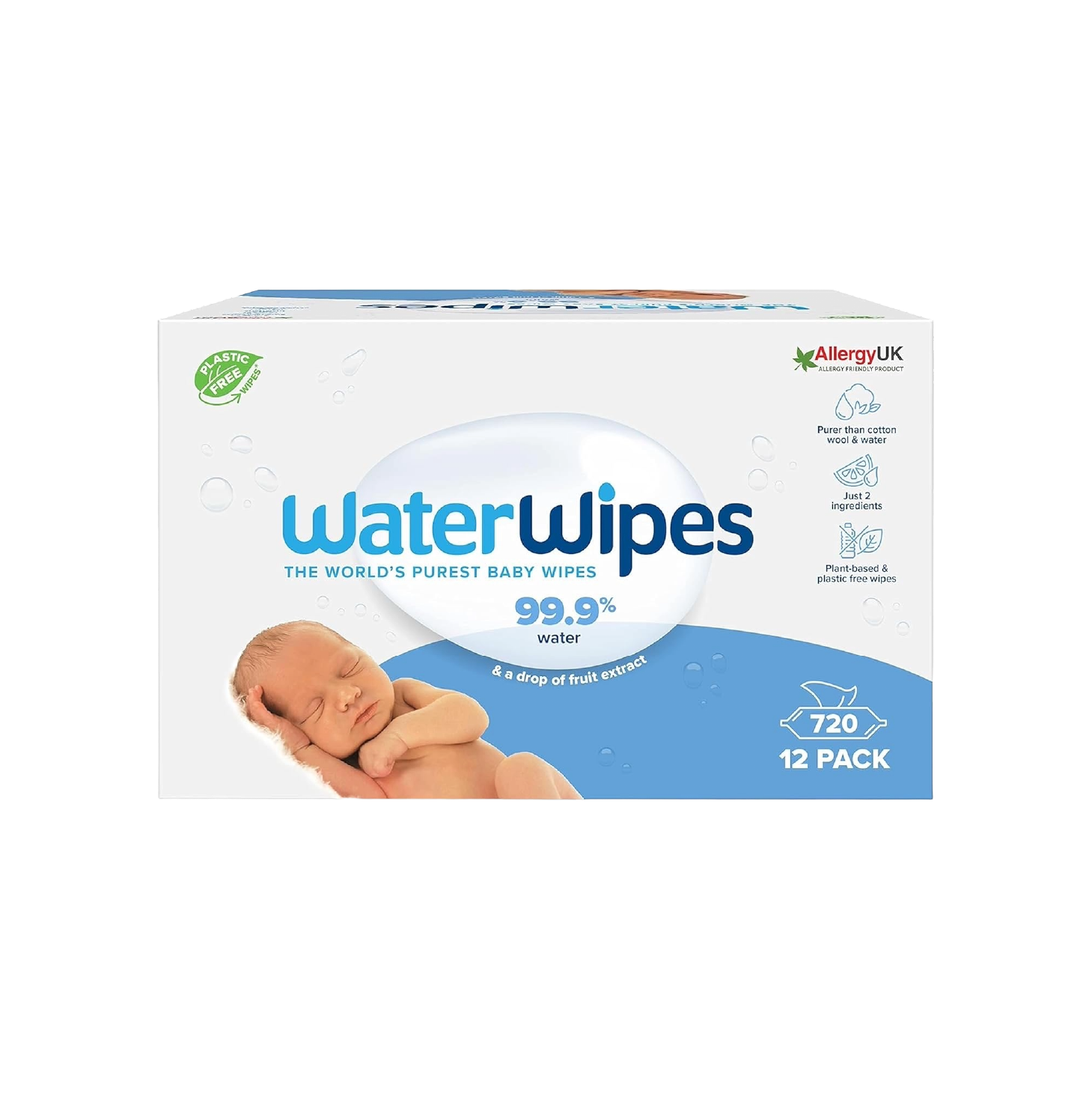 Waterwipes Toalhitas Biodegradáveis Bebé 60 x 12 Unidades