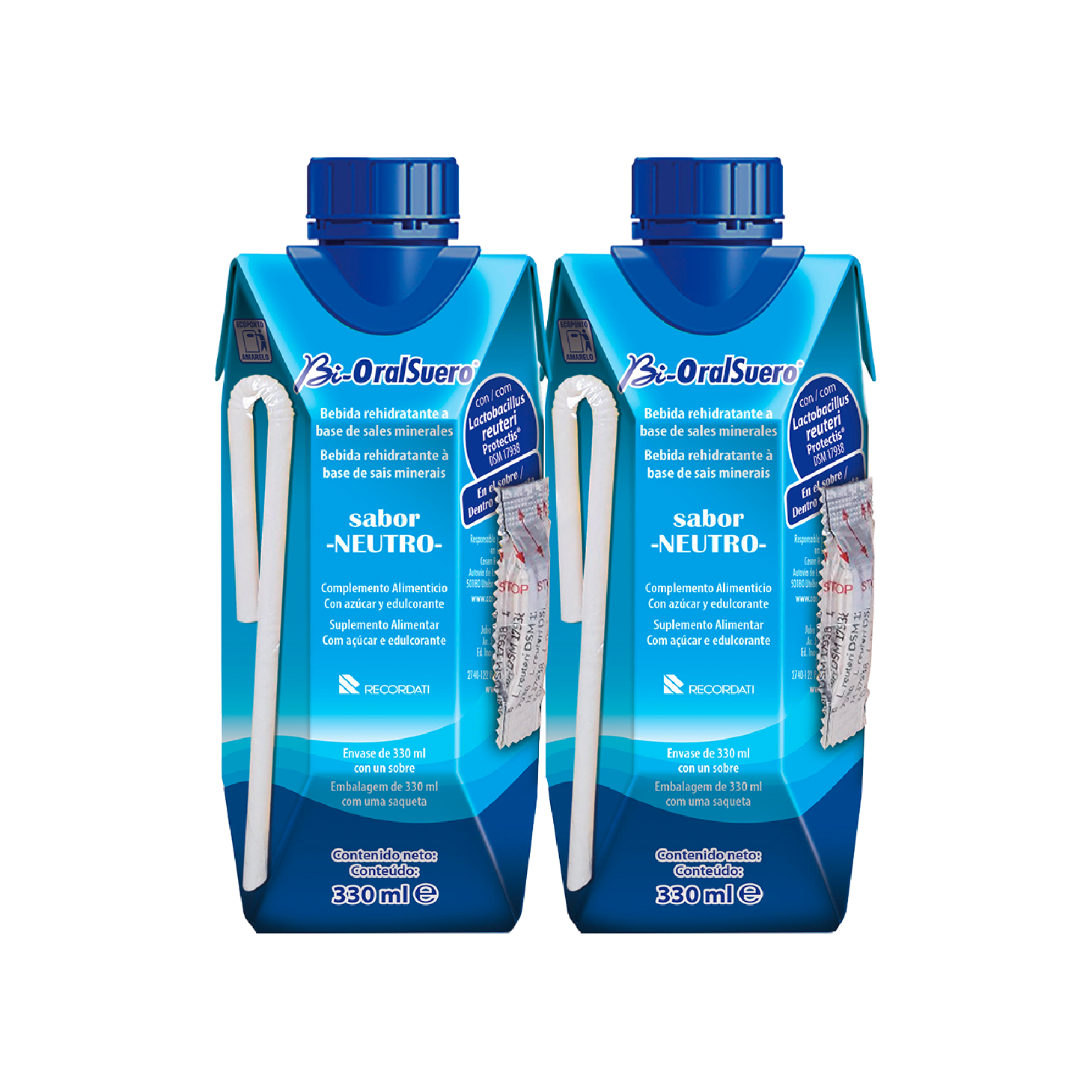 Solución Oral Bi-Oralsuero Sabor Neutro 330ml x 2 Unidades