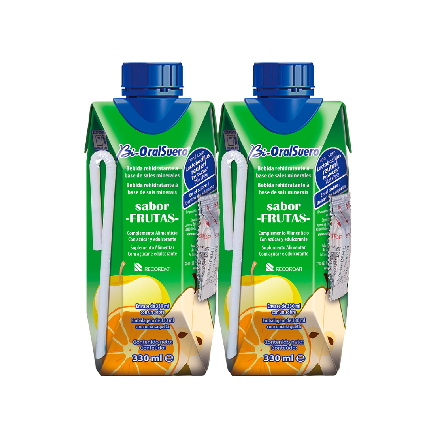 Solución Oral Bi-Oralsuero Sabor Fruta 330ml x 2 Unidades