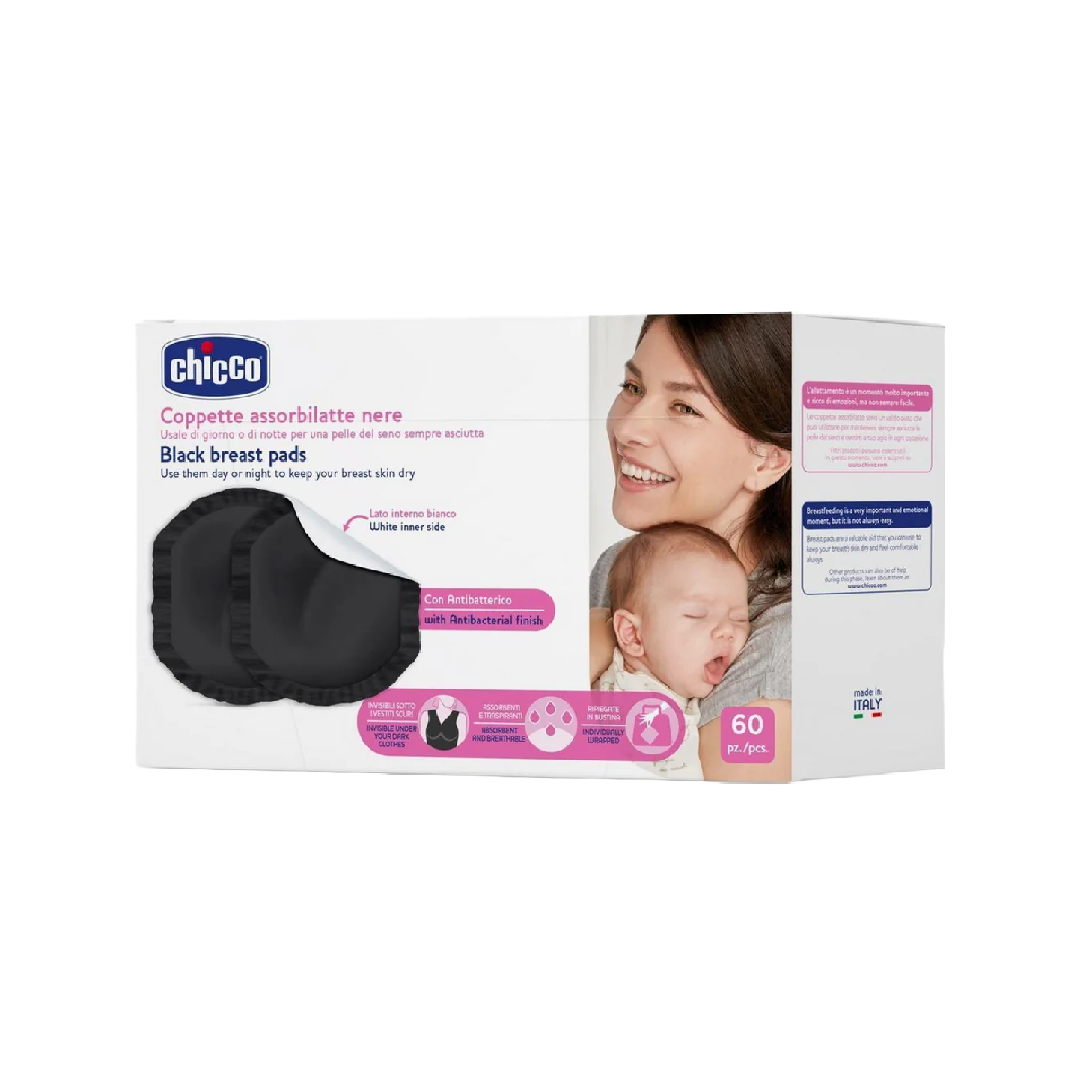 Chicco Discos Absorventes Pretos 60 Unidades