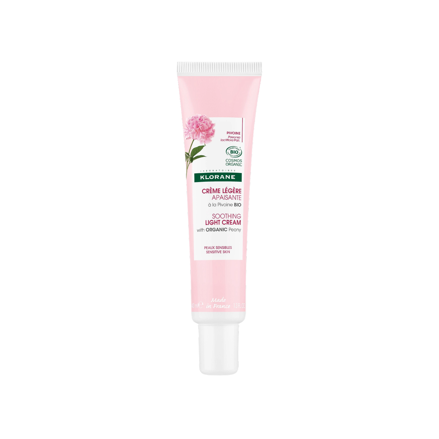 Crema ligera calmante de peonía orgánica Klorane 40 ml
